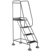 5 Star UK Domed Feet Anti-Slip 4 Tread Steps Grey FS687753