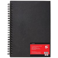 5 Star Hardback Spiral Sketchbook A3 Portrait 50 Sheets FS688011