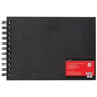 5 Star Hardback Spiral Sketchbook A3 Landscape 50 Sheets FS688015