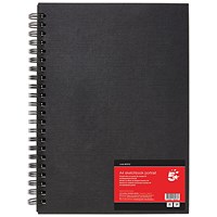 5 Star Hardback Spiral Sketchbook A4 Portrait 50 Sheets FS688033