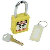 5 Star Standard Shackle Safety Lockout Padlock Yellow FS712544