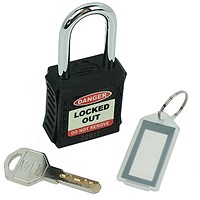 5 Star Standard Shackle Safety Lockout Padlock Black FS712547
