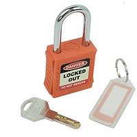 5 Star Standard Shackle Safety Lockout Padlock Orange FS712548