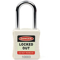 5 Star Standard Shackle Safety Lockout Padlock White FS712549