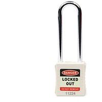 5 Star Long Shackle Safety Lockout Padlock White FS712557