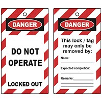 5 Star Double Sided Do Not Operate Tags Red/White Pack of 10 FS712582
