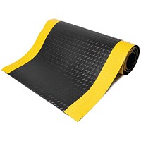 5 Star Anti-Fatigue Safety Deckplate Mat, 1200x1000mm, Black/Yellow
