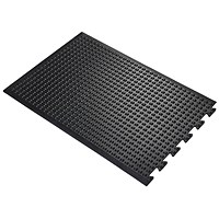 5 Star Anti-Fatigue Bubble Safety End Mat, 600x900mm, Black Nitrile