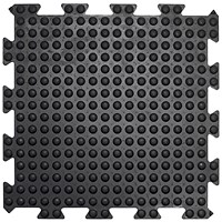 5 Star Anti-Fatigue Bubble Interlock Middle Mat, 500x500mm, Black