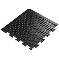 5 Star Anti-Fatigue Bubble Interlock Corner Mat, 500x500mm, Black