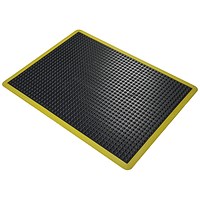 5 Star Anti-Fatigue Bubble Mat, 900x1200mm, Black/Yellow Nitrile