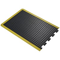 5 Star Anti-Fatigue Bubble End Mat, 600x900mm, Black/Yellow Nitrile
