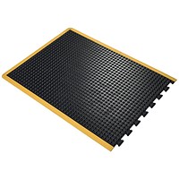 5 Star Anti-Fatigue Bubble End Mat, 900x1200mm, Black/Yellow Nitrile