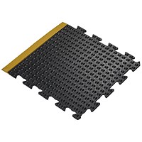 5 Star Anti-Fatigue Bubble Connect End Mat, 500x500mm, Black/Yellow Nitrile