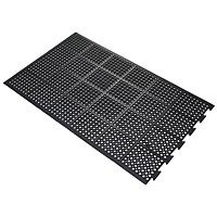 5 Star High Duty Anti-Fatigue Short Side Connector End Mat, 900x1500mm, Black