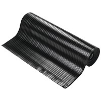 5 Star Wide Ribbed Runner Mat, 900mm x 10m x 3mm, Black
