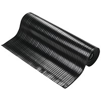 5 Star Wide Ribbed Runner Mat, 1.2m x 5m x 6mm, Black