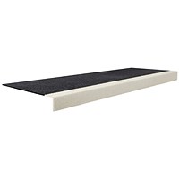 5 Star GRP Anti-Slip Stair Tread, 3m x 345x55mm, Black/White