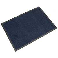 5 Star Washable Indoor Entrance Door Mat, 1.15x1.75m, Black/Blue