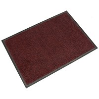 5 Star Washable Indoor Entrance Door Mat, 600mmx850mm, Black/Red