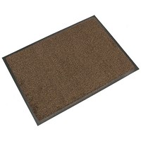 5 Star Washable Indoor Entrance Door Mat, 1.15mx1.75m, Black/Brown