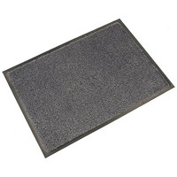 5 Star Washable Indoor Entrance Door Mat, 600mmx850mm, Black/Steel
