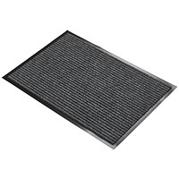 5 Star Heavy Duty Ribbed Door Mat, 600 x 900mm, Grey
