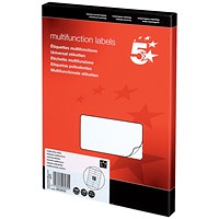 5 Star Laser and Inkjet Labels, 16 per Sheet, 105x35mm, White, 1600 Labels 5 Star Laser and Inkjet Labels, 16 per Sheet, 105x35mm, White, 1600 Labels