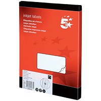 5 Star Inkjet Addressing Labels, 16 per Sheet, 99.1x34mm, White, 1600 Labels 5 Star Inkjet Addressing Labels, 16 per Sheet, 99.1x34mm, White, 1600 Labels