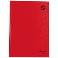 5 Star Casebound Manuscript Book, A4, Ruled, 192 Pages, Pack of 5