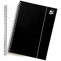 5 Star Wirebound Polypropylene Notebook, A4, Elasticated, 160 Pages, Pack of 6
