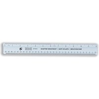 5 Star Plastic Ruler, Shatter-resistant, 300mm, Blue Tint, Pack of 10
