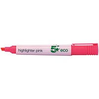 5 Star Eco Highlighters, Pink, Pack of 10