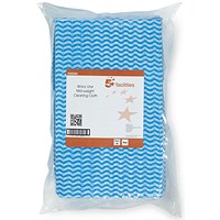 5 Star Cloths, Anti-microbial, Wavy Blue, Pack of 50