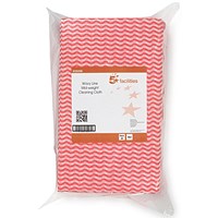 5 Star Cloths, Anti-microbial, Wavy Red, Pack of 50 5 Star Cloths, Anti-microbial, Wavy Red, Pack of 50