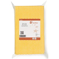 5 Star Cloths, Anti-microbial, Wavy Yellow, Pack of 50