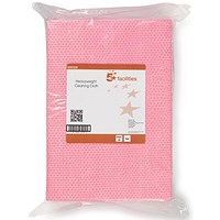 5 Star Heavy-duty Cloths, Anti-microbial, Red, Pack of 25