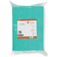 5 Star Heavy-duty Cloths, Anti-microbial, Green, Pack of 25