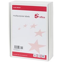 5 Star Multipurpose Laser Labels, 21 per Sheet, 64x38mm, White, 10500 Labels 5 Star Multipurpose Laser Labels, 21 per Sheet, 64x38mm, White, 10500 Labels