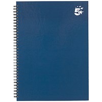 5 Star Hard Cover Wirebound Notebook, A4, Ruled, 140 Pages, Indigo, Pack of 5 5 Star Hard Cover Wirebound Notebook, A4, Ruled, 140 Pages, Indigo, Pack of 5