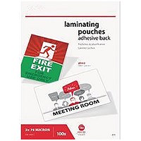 5 Star Adhesive Back Laminating Pouches Glossy 2x75 150 Micron A4 (Pack of 100)