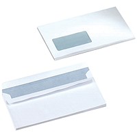 5 Star DL Envelopes, Window, White, Press Seal, 80gsm, Pack of 1000