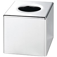 Devon Cube Tissue Box Holder, Chrome, Pack of 6