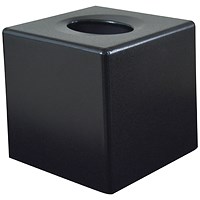 Devon Cube Tissue Box Holder, Black, Pack of 6