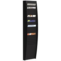 Fast Paper Wall-Mounted Document Panel, 25 x A4 Pockets, Black