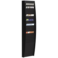 Fast Paper Wall-Mounted Document Panel, 25 x A4 Pockets, Black
