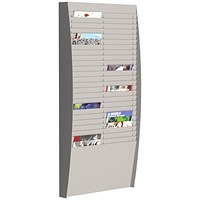Fast Paper Wall-Mounted Document Panel, 2 x 25 A4 Pockets, Grey Fast Paper Wall-Mounted Document Panel, 2 x 25 A4 Pockets, Grey