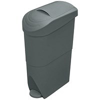 Pedal Operated Sanitay Bin, 20 Litre, Grey Pedal Operated Sanitay Bin, 20 Litre, Grey