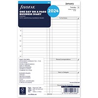 Filofax A5 Refill, Day Per Page, 2024