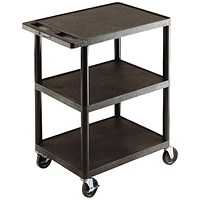 GPC 3 Shelf Service Trolley Black GI341L